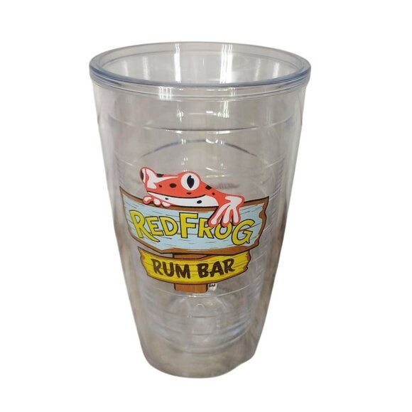 Tervis Red Frog Rum Bar Insulated Clear Tumbler Cup 16 Oz Durable Acrylic Drinkw - Picture 1 of 6